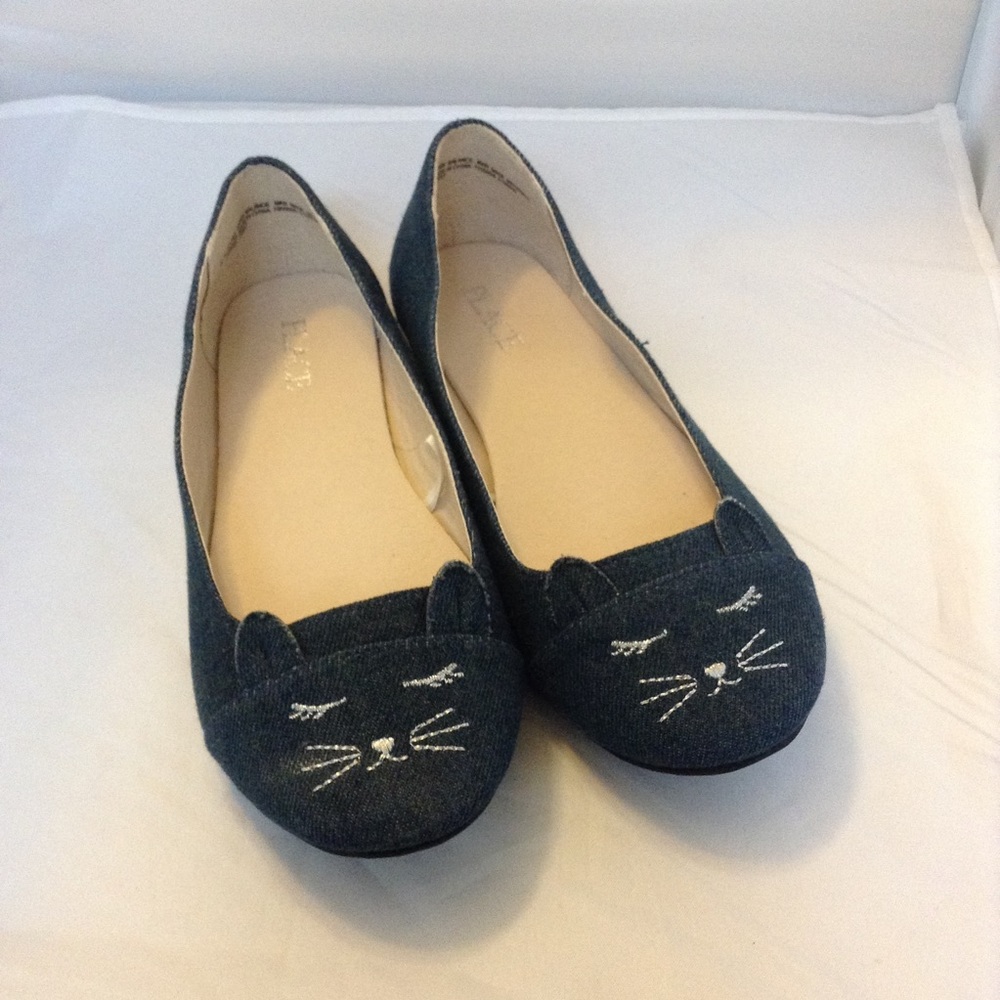 Kids Denim kitty flats